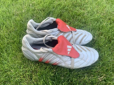 2004 Adidas Predator Pulse TRX FG Silver Red Football Boots UK12Beckham RARE • £50