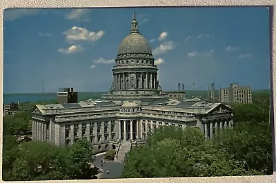 State Capitol Building Madison Wisconsin WI Post Card Vintage Lake Mendota • $4.41