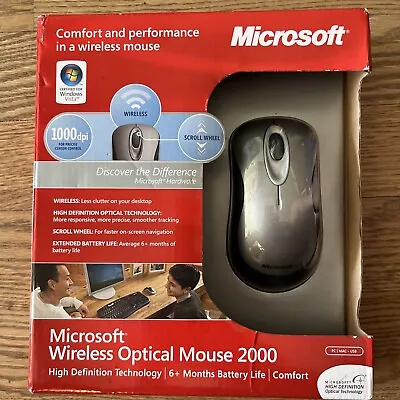 SEALED Microsoft Wireless Optical Mouse 2000 Dpi 1000 USB Receiver NIB • $35