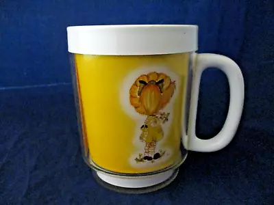 Vintage 1973 Holly Hobbie Mug Cup Thermo-Serv Yellow & White (2) • $9.99