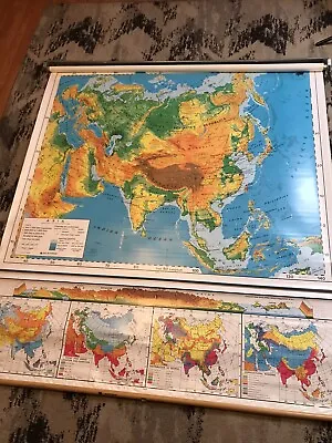 Vintage Nystrom 1SR3-20 Classroom Pulldown Map Rare Asia • $64.95