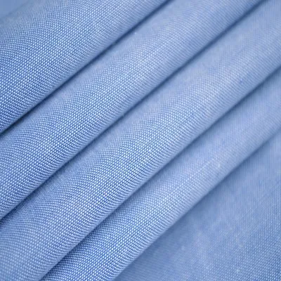 4oz CHAMBRAY 100% Cotton Fabric Shirt & Dress Material Light Weight Soft Denim • £9.50