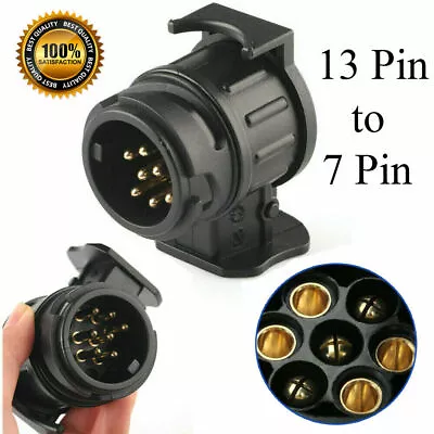 £5.99 • Buy 13 To 7 Pin Plug Trailer Truck Waterproof Electric Adapter Towbar Towing Socket