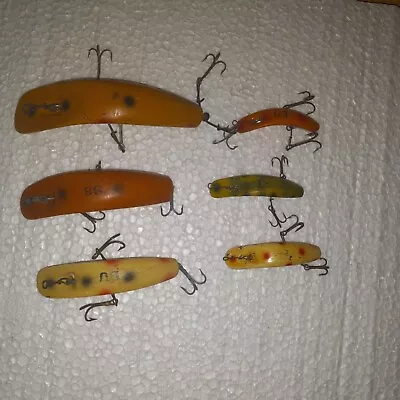 Vintage Wooden Helin Flatfish Lures 1930s-Early 40s • $10