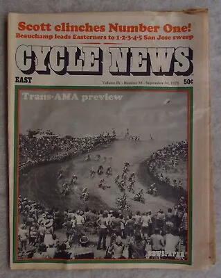 CYCLE NEWS EAST September 30 1975 Vintage Motocross Enduro Flat Track Trans-AMA • $6.99