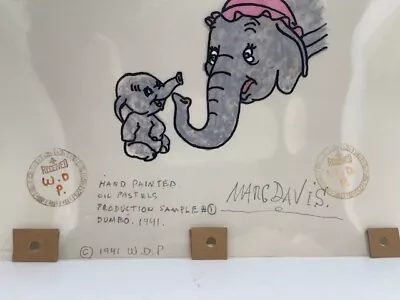 Disney Hand Painted Oil Pastels Cel From Dumbo Signed By Marc Davis • $2000