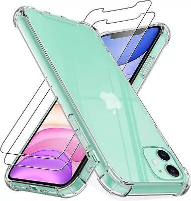 Phone Case For IPhone 11 Case With 2-Pack Tempered Glass Screen Protector • £4.99