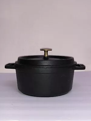 Staub Cast Iron 18 Cm  1.75-qt Round Cocotte - Matte Black • $69.99