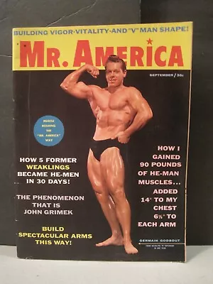 Vintage Mr. America September 1959 Body Building Muscle Magazine Vol 2 # 6 • $24.88
