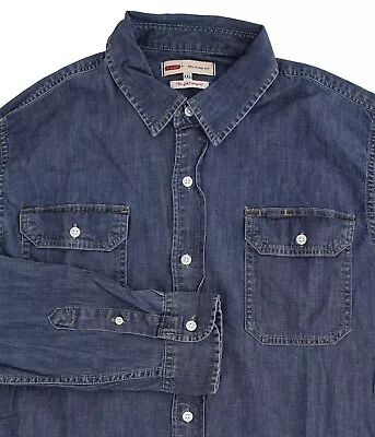 Wrangler Men's Shirt Flex For Comfort Relaxed Fit Button-Up Denim Two-Pocket • $24.99