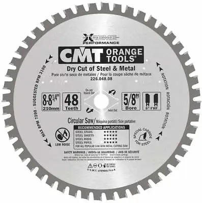CMT 226.048.08 Industrial Dry Cut Steel Saw Blade 8-8-1/4-Inch X 48 Teeth TCG • $58.65