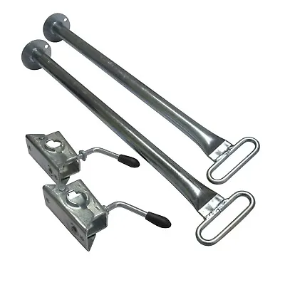 Trailer Prop Stand Drop Tubes & Clamps 34MM X 600MM X2 (Caravan Support Leg) • £25.95