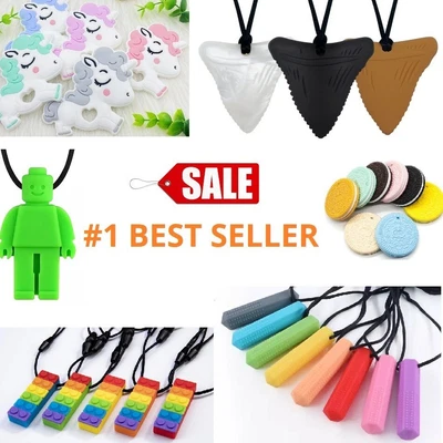 $48.99 • Buy Sensory Chew Necklace Biting Teething Autism ADHD Kids Chewy Stock Baby AU STOCK