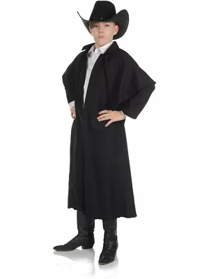 Child's Wild West Cowboy Outlaw Black Duster Coat Costume • $37.98