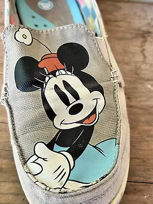 Crocs Shoes Women's Size 10 Walu Slip On Canvas Crocs X Disney Minnie Mouse Tan • $19.99