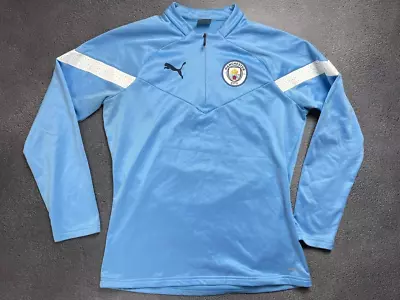 Manchester City Puma Soccer Jersey Training Football Shirt Fleece Jacket Size M • $59.99