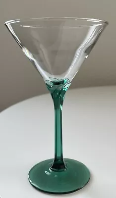 Vintage Teal Green Stem Martini Glasses Petal Design Arcoroc • $9.99