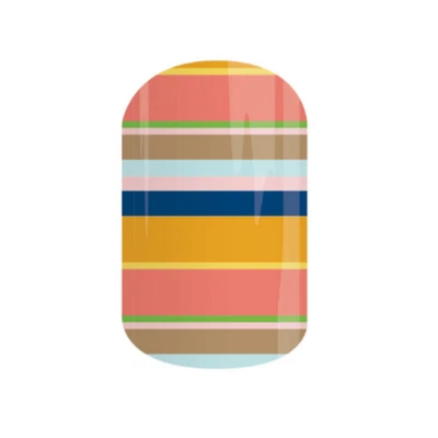 $3.88 • Buy 🦊 Jamberry Nail Art Wraps Half Sheet Beach Chair Glossy Stripe Orange Blue