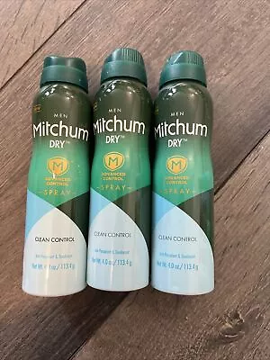 3x Mitchum Men Dry Clean Control Antiperspirant Deodorant Spray Advanced 4 Oz • $84.99