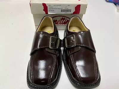 VENETTINI BOYS KID PENN BRWN LEATHER SHOE W HOOK LOOP BUCKLE Sz: 10 RTL: $79 V42 • $34.95