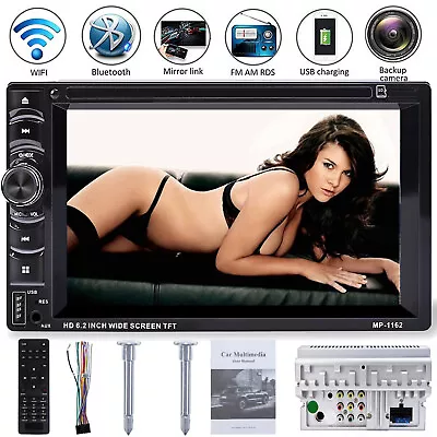 6.2 Inch 2 DIN Car CD DVD Player Bluetooth Stereo Radio HD MirrorLink For GPS • $91.54