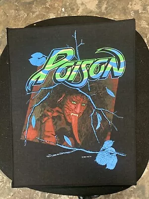 Vintage  Poison 1988  Unused  80s BACK PATCH  NOS Heavy Metal Look What The Cat • $40