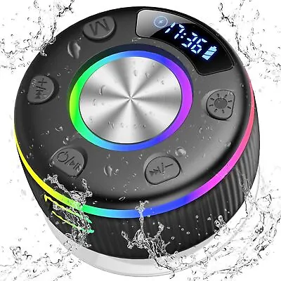 Portable Wireless Bluetooth Speaker Waterproof Suction For Shower Bathroom Black • £18.89