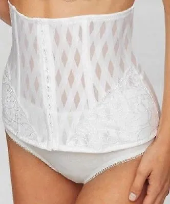 Miss Mary Of Sweden White Firm Control Slimming Waist Girdle Cincher Shaper 4831 • £9.99