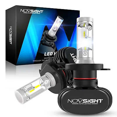 NOVSIGHT 9003 H4 LED Headlight Bulbs Kit High Low Beam 6000K Super White Light • $39.89