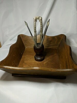 $19.98 • Buy Wood Nut Bowl Vintage Mid Century Nutcracker Set