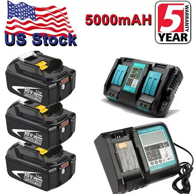 BL1850B 18V 5AH For Makita Lithium-ion Battery BL1860B BL1830B BL1840B LXT400 US • $49.59