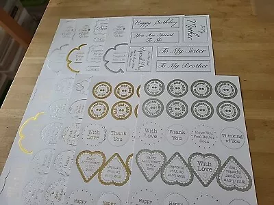 10 Sheets Mixed Foiled Sentiment Sheets Pk1 • £1