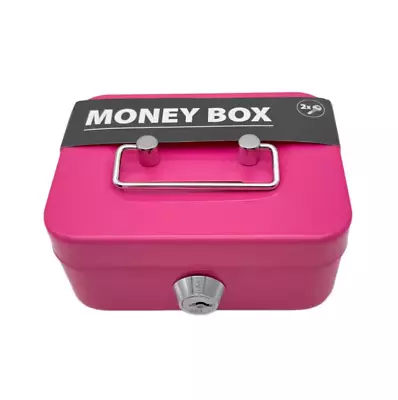 Small Lock Box Metal Cash Box Mini Safe Lock Box Money Bank Metal Coin • $7.99