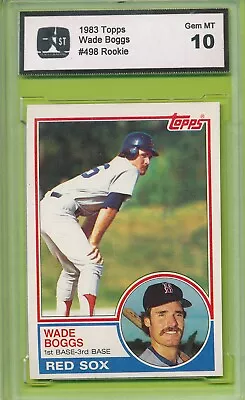 Graded Gem Mint 10 Wade Boggs Hof Rookie 1983 Topps #498 Uncreased Vintage Tphlc • $29.25