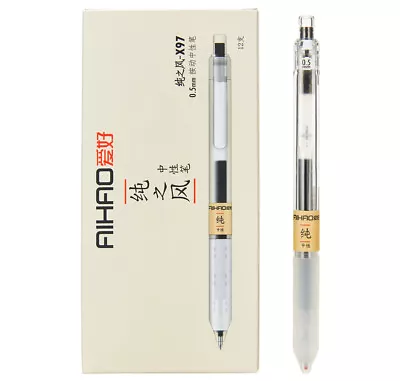 AIHAO X97 Transparent Retractable Gel Ink Pens 0.5mm Fine Point Original Box • $12.98