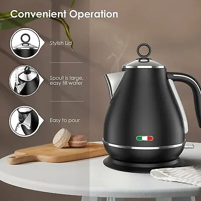 $69.99 • Buy Vintage Electric Kettle Black 1.7L Stainless Steel Auto OFF 2200W Not Delonghi 