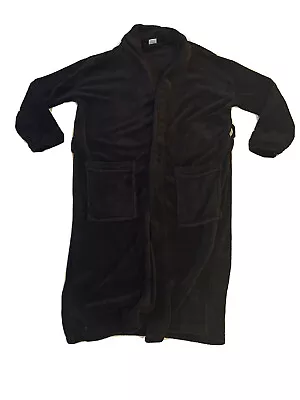 Croft & Barrow Men’s S Black Solid Plush Robe Size: Small/Medium • $12.99