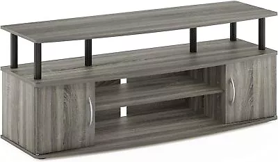 Grey/Black Large Entertainment Stand For TV Up To 55 Inch French Oak • $164