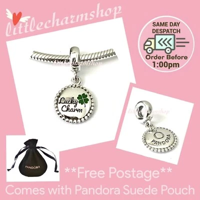 $58.40 • Buy NEW Authentic Genuine PANDORA Lucky Clover Dangle Charm - ENG791169_81 RETIRED