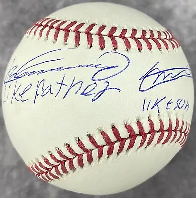 Vladimir Guerrero Sr. & Jr. Auto Signed Rawlings OMLB Inscribed Baseball JSA COA • $49