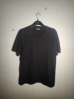 Kappa Mens Black T-Shirt Size Medium Plain Black Tee Authentic Used Classic Logo • £3.99