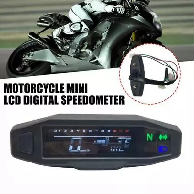 0-1200 Rpm Motorcycle LCD Digital Speedometer Mini Odometer With Column Sensor • $33.73