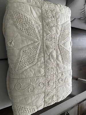 Twin Cream Crochet Quilt So Shabby Cottage Chic • $14