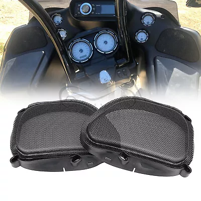 Black Thick Mesh Front Fairing Speaker Grilles For Harley Road Glide FLTR 98-13 • $32.98