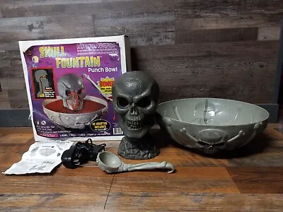 $49.99 • Buy 2006 Halloween Skull Fountain Punchbowl Drink Comes Out Of Eyes! Tested & Works!