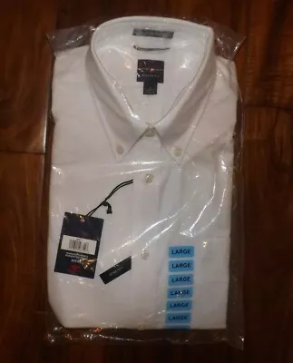 DOCKERS Mens Battery Street Classic Fit L/S White Dress Shirt NWT Size Small S • $16.95