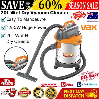 Wet Dry Vacuum Cleaner Industrial Workshop 20L Shop Commercial 1250W Heavy Duty • $152.20