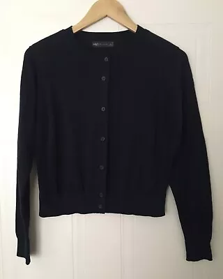 Marks & Spencer M&S Collection Cotton Navy Blue Classic Button Cardigan 12 40 M • £19.99