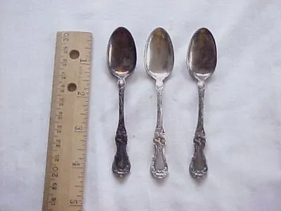 3 Silver Plate Demitasse Spoons 1835 Wallace Floral Monogrammed • $19.95