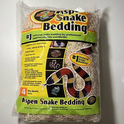 Zoo Med Aspen Snake Bedding Tan Substrate For Snakes 4 Quart - Free Shipping • $14.98